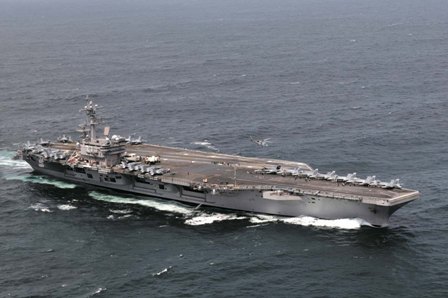 The USS George H.W. Bush during Ex Saxon Warrior off the UK. Photo: US Navy.